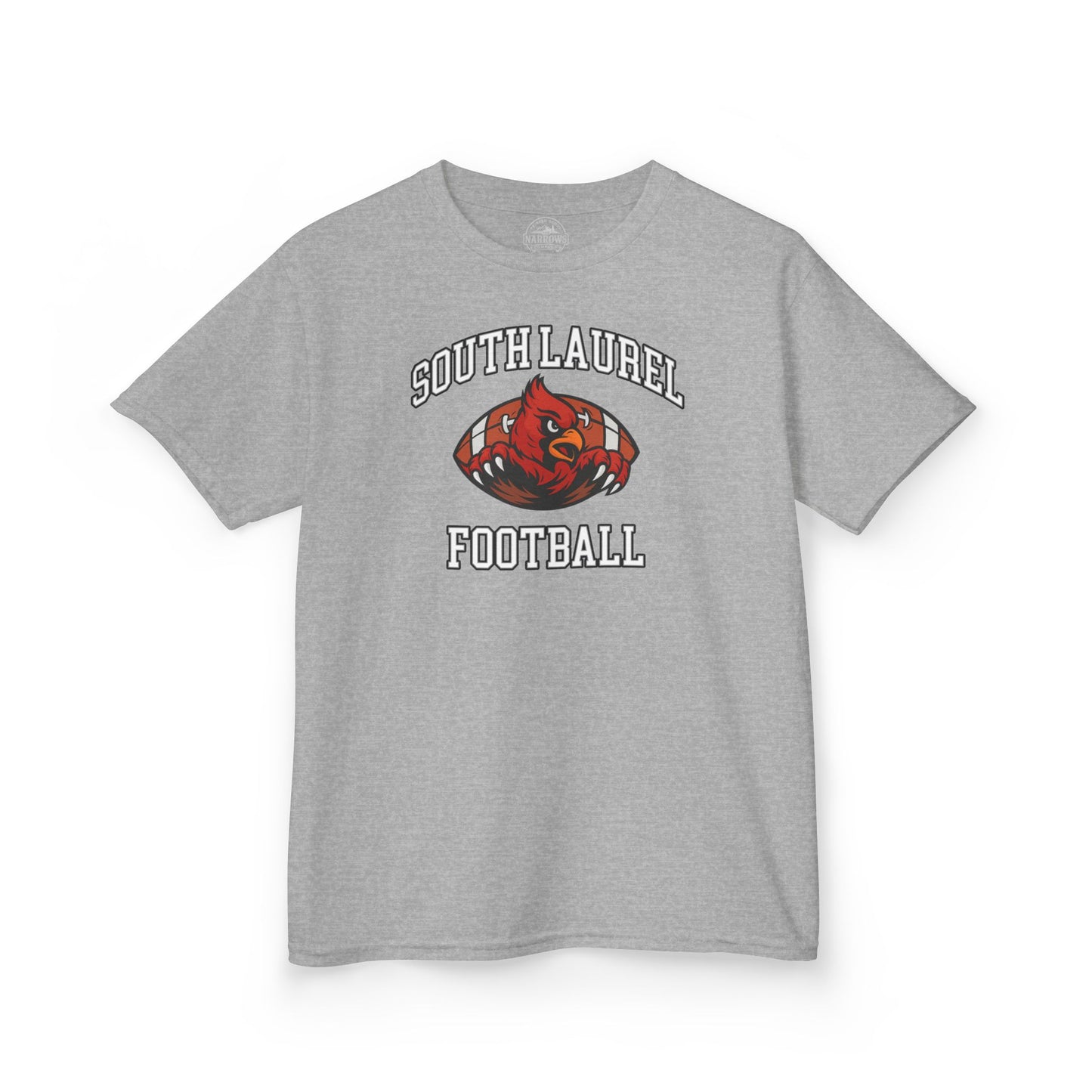 South Laurel - Cardinal in Football - Youth Tee | The Narrows Co.
