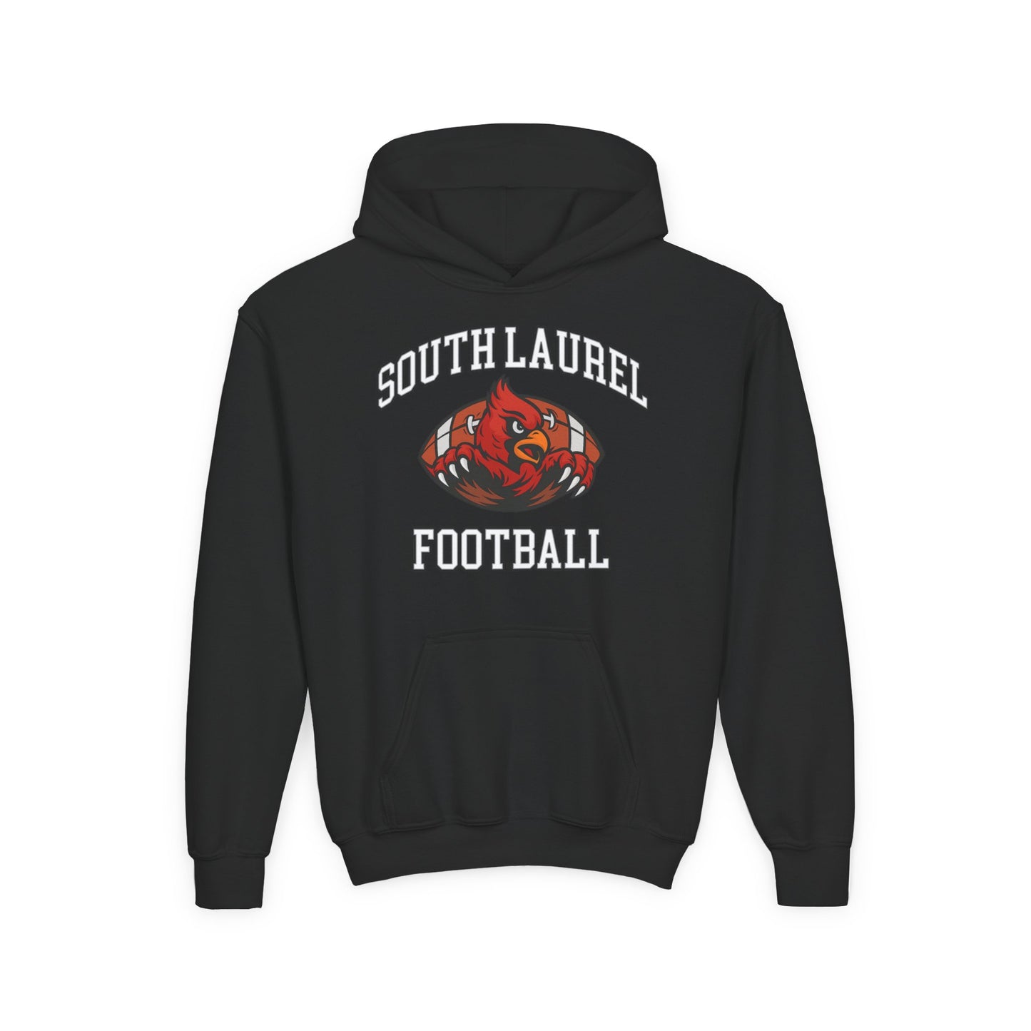 South Laurel - Cardinal in Football - Youth Hoodie | The Narrows Co.
