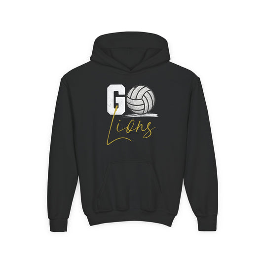 Pineville Volleyball Go Lions Youth Hoodie | The Narrows Co.