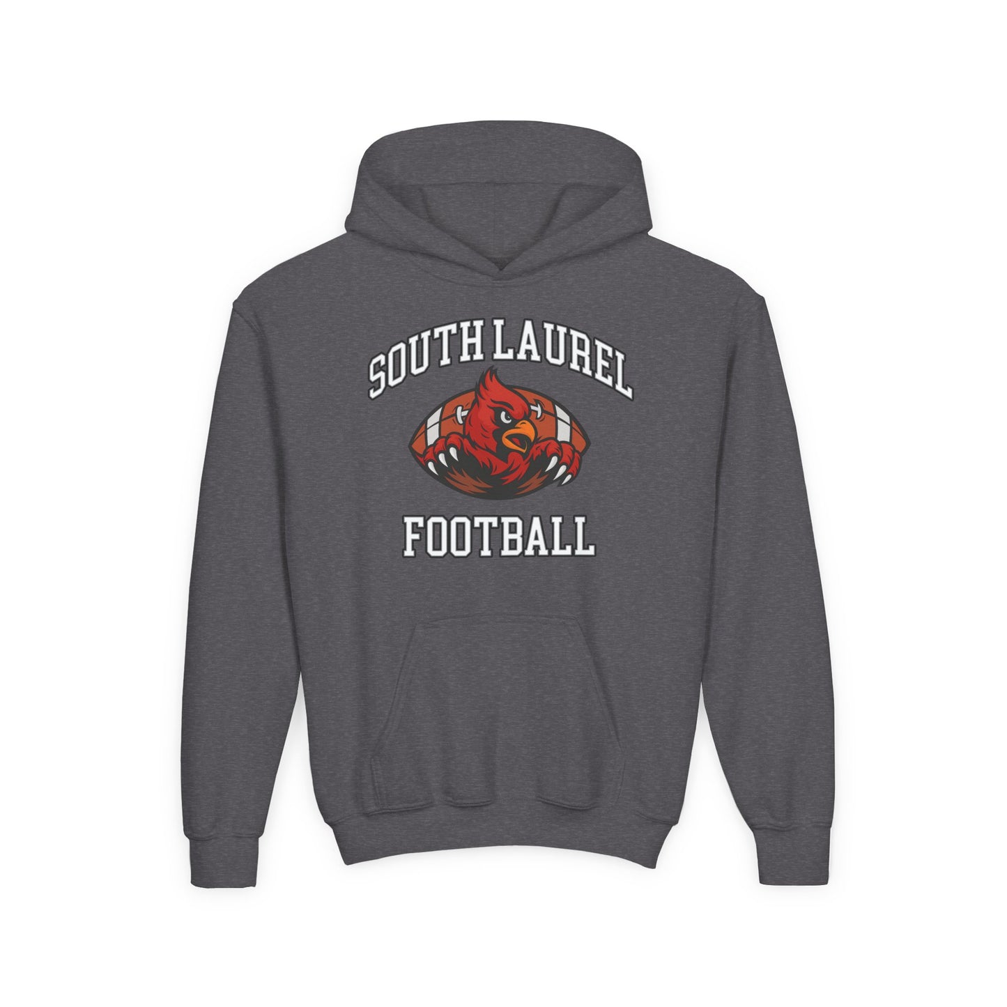 South Laurel - Cardinal in Football - Youth Hoodie | The Narrows Co.