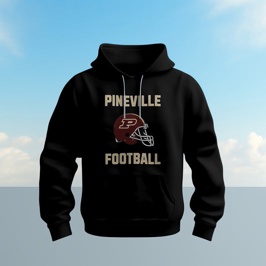 Pineville Football - Maroon/Gold Helmet - Hoodie | The Narrows Co.