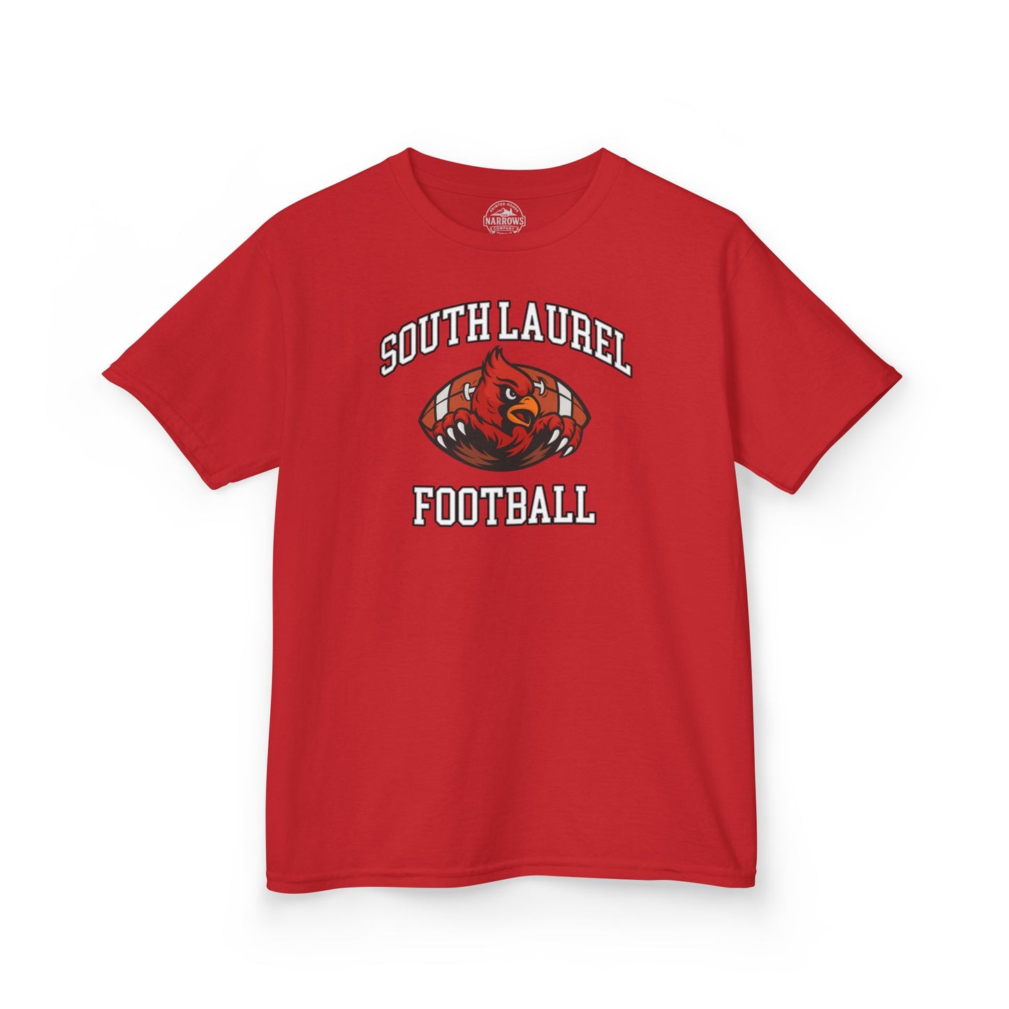 South Laurel - Cardinal in Football - Youth Tee | The Narrows Co.