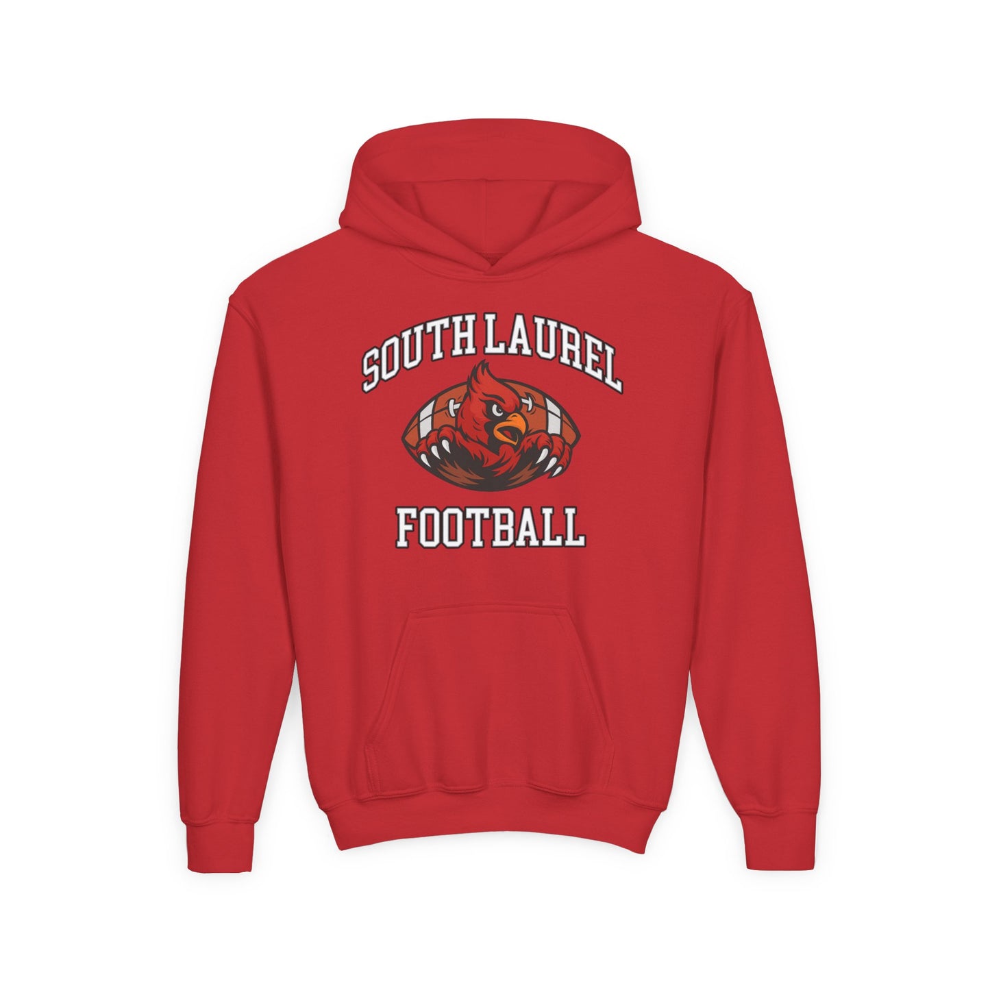 South Laurel - Cardinal in Football - Youth Hoodie | The Narrows Co.