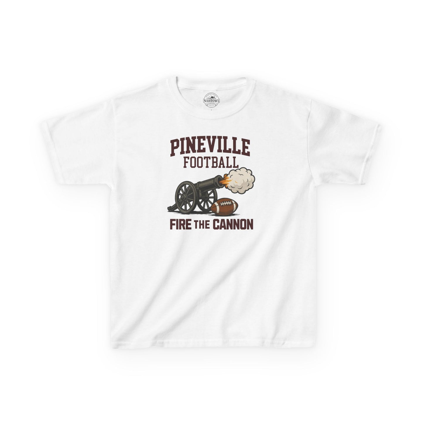 Pineville Football FIRE THE CANNON Youth Tee | The Narrows Co.