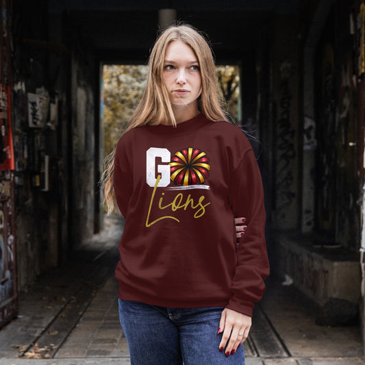 Pineville Cheer GO LIONS Crewneck Sweatshirt | The Narrows Co.