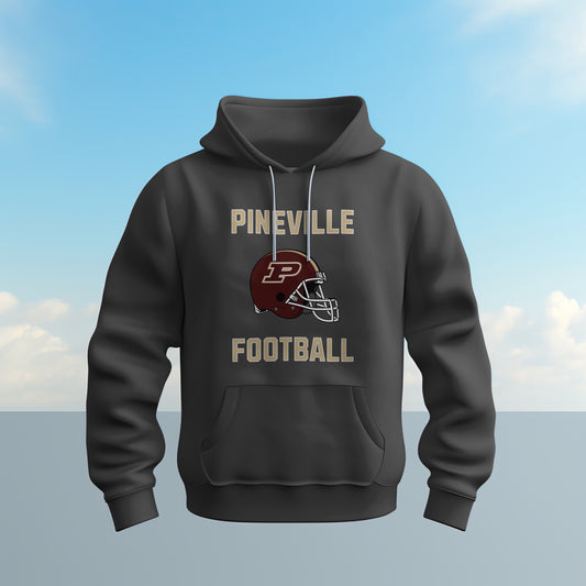 Pineville Football - Maroon/Gold Helmet - Hoodie | The Narrows Co.