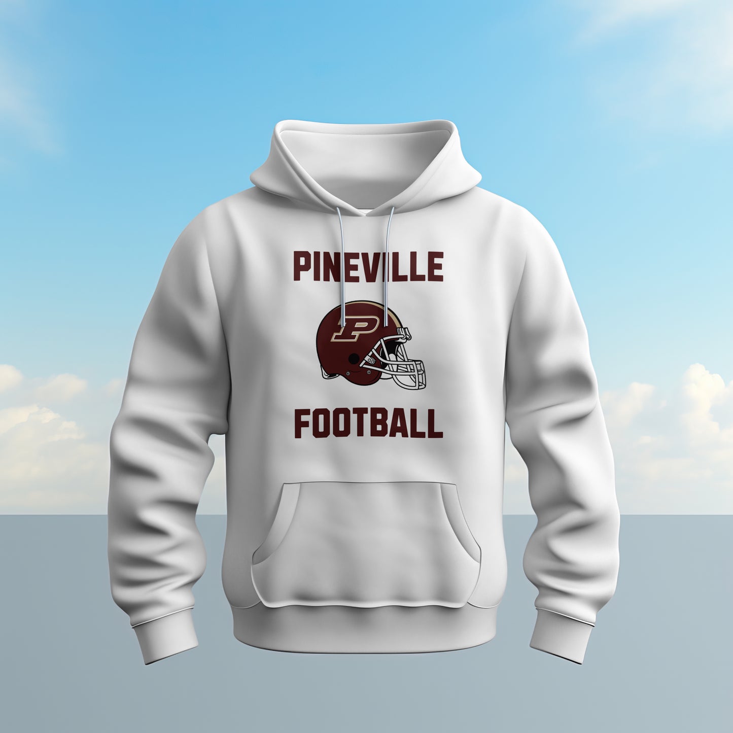 Pineville Football - Maroon/Gold Helmet - Hoodie | The Narrows Co.