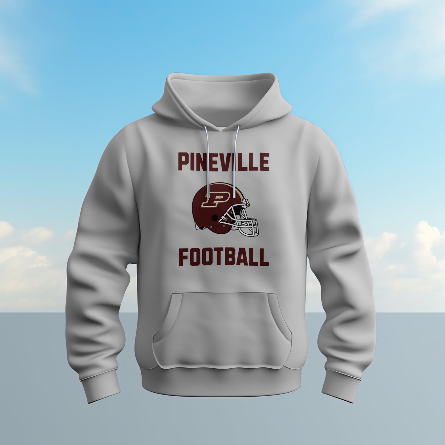 Pineville Football - Maroon/Gold Helmet - Hoodie | The Narrows Co.